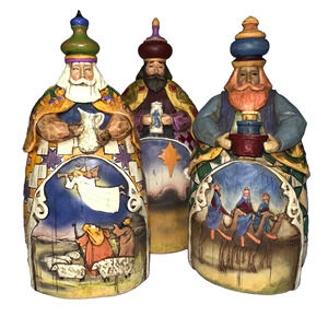 Jim Shore Three Wisemen Let Every Heart Prepare Him Room 2003 Vintage Set of 3